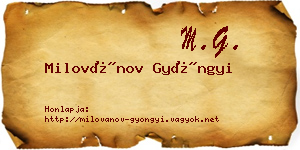 Milovánov Gyöngyi névjegykártya